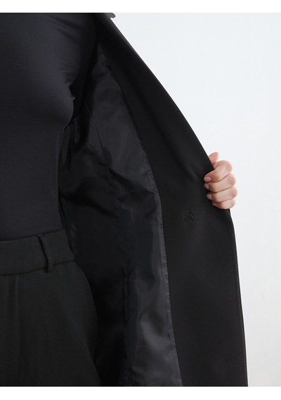 Lcw Modest Siyah Beli Kemerli Kadın Blazer Ceket