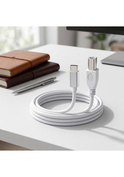 Cr68 Type-c / Usb-b Yazıcı Kablosu 1mt Type-c Girişli Laptop, Tablet Ve Telefon Uyumlu Yazıcı, Tarayıcı Ve Enstrüman Bağlantı Kablosu 4pin Type-c Male