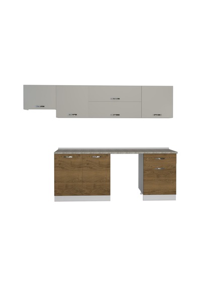 Decoraktiv Elite 280y Mdf Hazır Mutfak Dolabı - Tezgah Dahil - Pera - Kumtaşı Çok Renkli Decoraktiv Elite 280y Mdf Hazır Mutfak Dolabı - Tezgah Dahil - Pera - Kumtaşı Çok Renkli