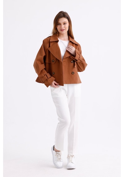 Pastelastore %100 Pamuk Gabardin Astarlı Oversize Geniş Kalıp Kadın Crop Kısa Trençkot 1122 Taba Pastelastore %100 Pamuk Gabardin Astarlı Oversize Geniş Kalıp Kadın Crop Kısa Trençkot 1122 Taba