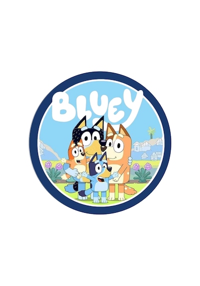 Yenilebilir Yuvarlak Pasta Resim Baskısı 20 Cm Şekerli Kağıt Bluey Temalı 01