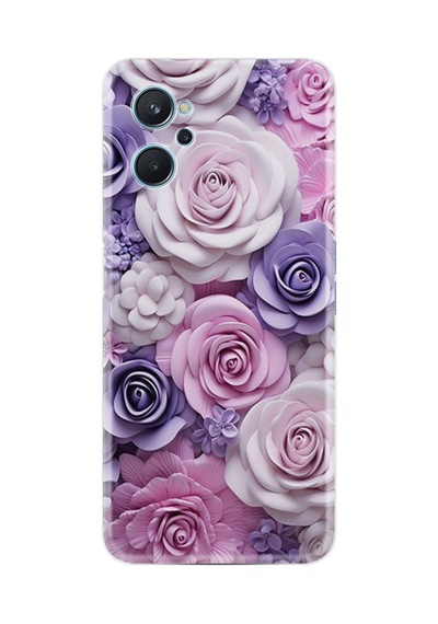 Realme 9i Kılıf Boutique Baskılı Resimli Mor Güller Pcode -029