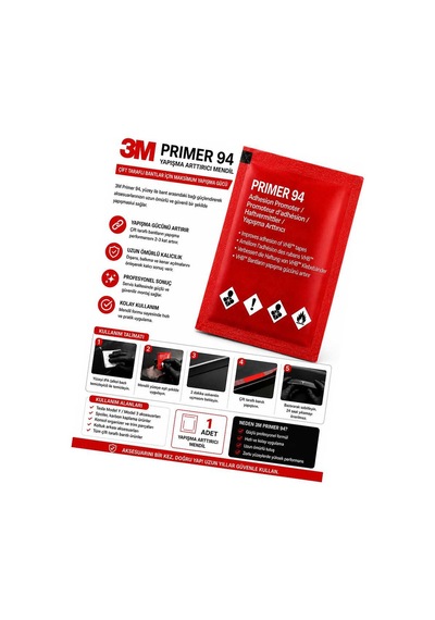 3m Primer 94 Bant Yapıştırıcı Arttırıcı Kuvvetlendirici Primer Mendil 1adet Evimdeyokyok