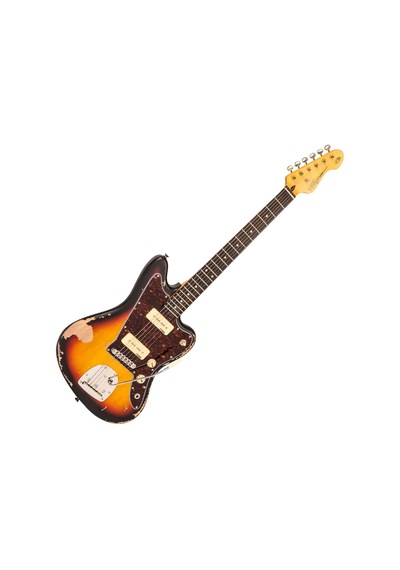 Vintage V65 Icon Vibrato Elektro Gitar - Distressed Sunburst