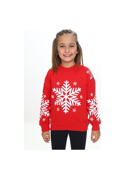 Toontoy Kız Çocuk Relax Fit Bisiklet Yaka Düşük Omuz Baskılı Sweatshirt - 2 İplik Kırmızı Toontoy Kız Çocuk Relax Fit Bisiklet Yaka Düşük Omuz Baskılı Sweatshirt - 2 İplik Kırmızı