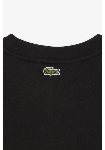 Lacoste Unisex Sweatshirt Bisiklet Yaka Pamuklu Sweatshirt Siyah