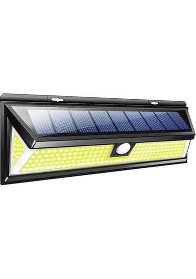 Kenly 180 Led Solar Güneş Enerjili Duvar Lambası Hareket Sensörlü Uzaktan Kumandalı 3 Modlu Ip65 Dış Mekan Aydınlatma Siyah