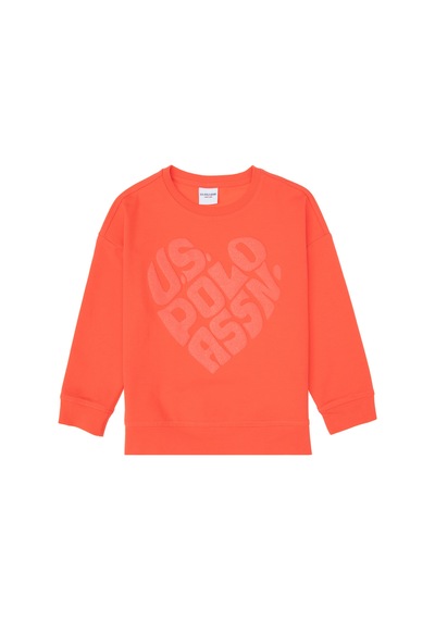 U.S. Polo Assn. Kız Çocuk Nar Çiçeği Bisiklet Yaka Sweatshirt 50296378-VR239
