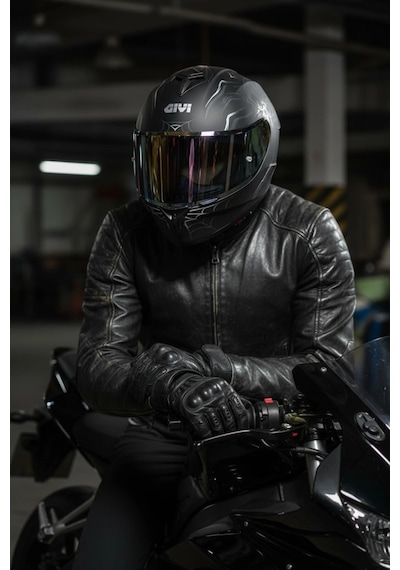 Gıvı 50.x Arachno Mat  1 Renkli 1 Şeffaf Vizörlü Motosiklet Kask İridyum Vizör + Şeffaf