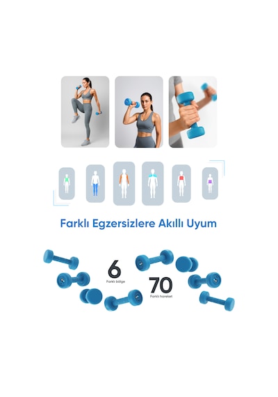Şımart Akıllı Dambıl 2x1 Kg Uygulama Destekli, Sesli Yönlendirmeli, Lcd Ekranlı