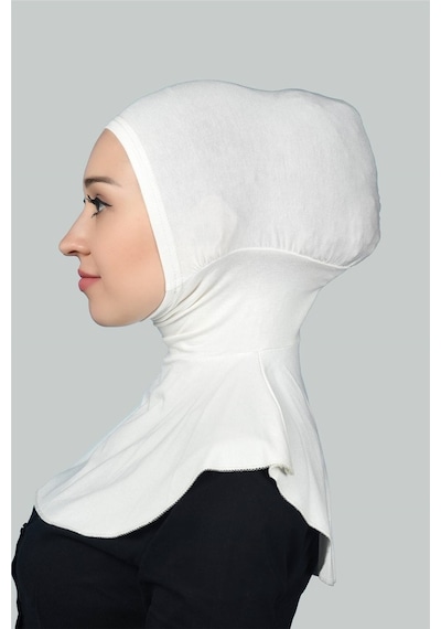 Altobeh Kadın Tesettür Pratik Boyunluklu Hijab - Sporcu Bone Ekru