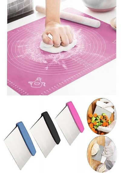 2 Li Set Hamur Matı Ve Hamur Kesme Aparatı Karışık