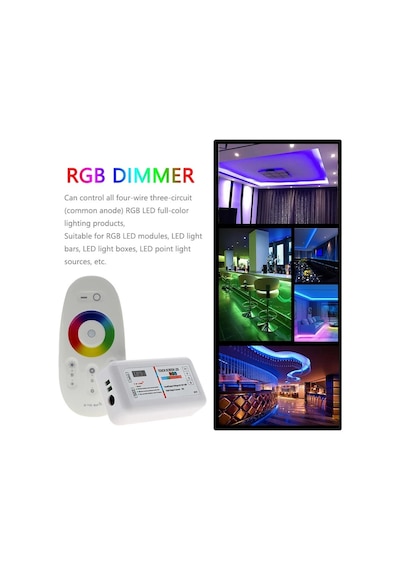 Dokunmatik Uzaktan Kumanda Led Rgb Kontrol Cihazı Dc 12-24v 6a 3 Kanallı Karartma Dinamik Modu 2.4g Rf Diğer