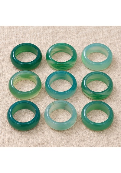 Akik Taşı Kalın Boy Yüzük Yeşil Alacalı - 9 4mm Kalınlık 63810 - 1 Adet Yüzük Fiyatıdır 6428473