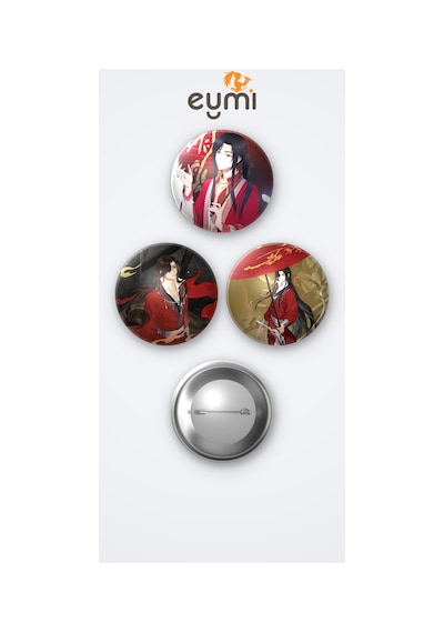 Heaven Official's Blessing Tgcf Hua Cheng 3'lü Metal Rozet Seti 58mm İğneli Buton Çanta Yaka Rozeti Çok Renkli