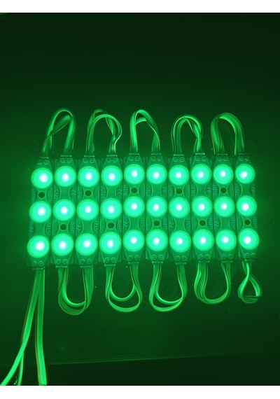 Parmak Led Lamba Yeşil 3 Led 140 Lümen 12 Volt 10,lu