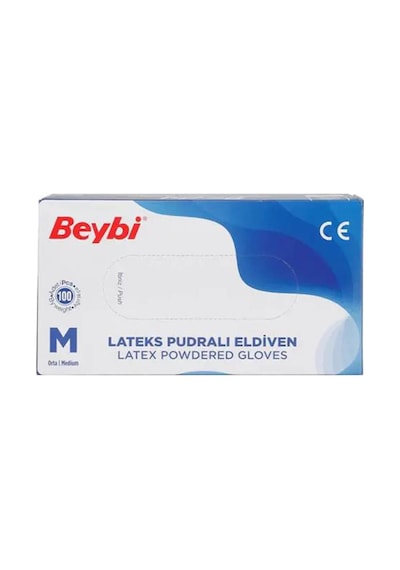 Beybi Lateks Pudralı Eldiven 100 Adet - M