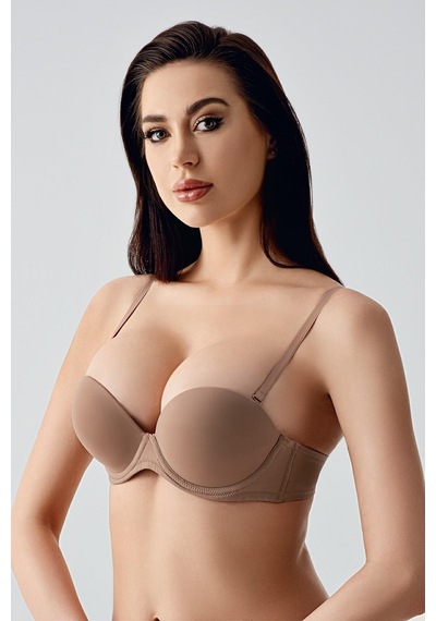 New Bra Kadın B Kap Çift Destekli Basic Sütyen Cappuccino 7040 Cappuccino