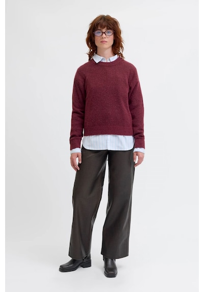 Jack & Jones Jxevi Crew Neck Knit Kadın Kazak Kırmızı