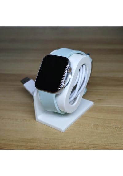 Hw Fit 4 / Fit 4 Pro / Watch 5 Uyumlu Akıllı Saat Masaüstü Şarj Standı & Kablo Tutucu - Beyaz