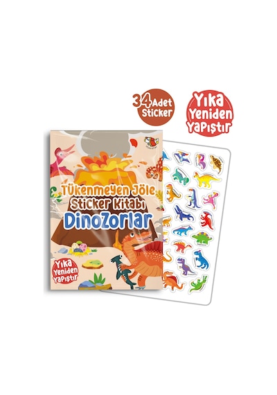 Tükenmeyen Jöle Sticker Kitabı Dinozorlar