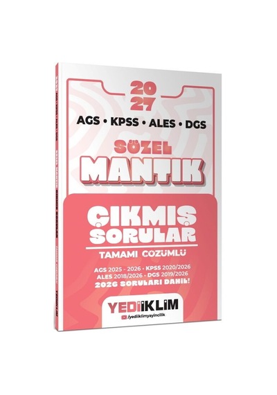 2027 Ags Kpss Ales Dgs Sözel Mantık Tamamı Çözümlü Çıkmış Sorular Yediiklim