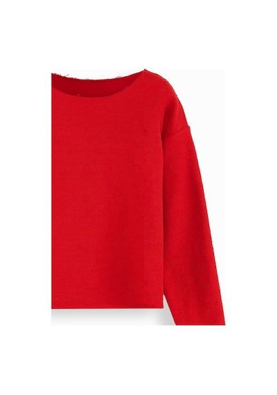 Kız Çocuk Kırmızı Uzun Kollu Crop Sweatshirt 5-10 Yaş