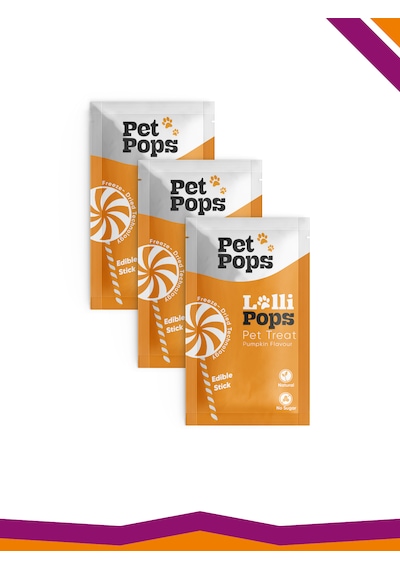 Lollipops Tavuk Ciğeri Bal Kabağı 3'lü Kedi Köpek Ödül Lolipopu