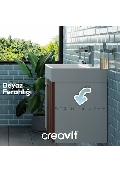 Creavit Font Lavabo Dolabı 50 Cm Beyaz-bakır Mat Beyaz Creavit Font Lavabo Dolabı 50 Cm Beyaz-bakır Mat Beyaz
