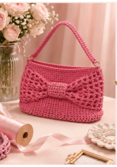 Pembe Kağıt İp Özel Tasarım Çanta