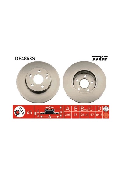 Trw Df4863s Ön Fren Disk Takımı Mercedes C180 200 220 E180 200 220 250