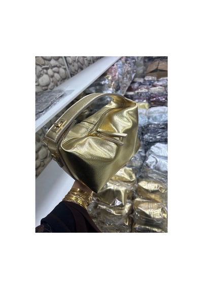 Kadın Uzun Askılı Gold Detaylı El Ve Omuz Çantası Altın