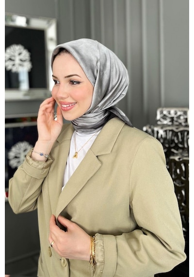 AKER Ipek Eşarp Sonbahar Kış, Taşlanmış Sura Ipek Açık Mürdüm 8783757 Gümüş