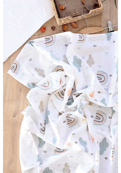 Kız Erkek Bebek Unisex Pazen Kundak Battaniye Stl6596 Beyaz - Fuşya