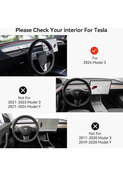 Lexroo Silikon Telefon Montaj Tutucu Tesla 2024 Model 3 Highland Dashboard Ön Cam Hava Firar Eller Standart