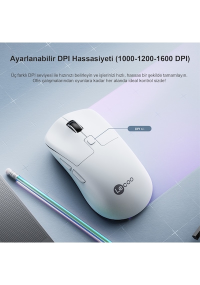 Lecoo WS216 Kablosuz 1600 Dpı 7 Tuşlu Optik Mouse