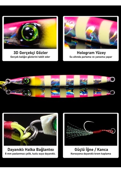 Jig, Zoka, Suni Yem, Glow Uv Metal Jig, 40gr 10cm Razor 40
