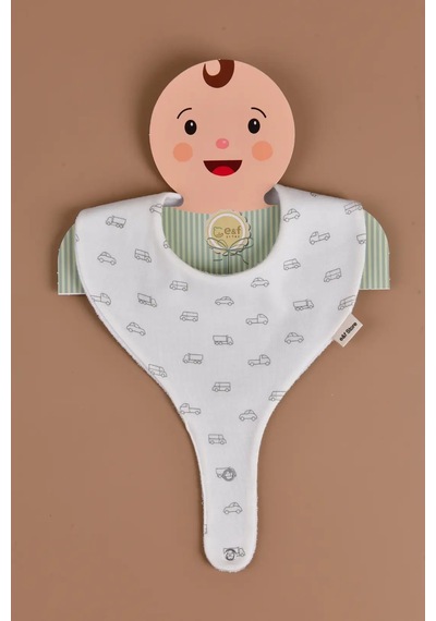 E&f Store Sıvı Geçirmez Emzik Tutucu Mama Önlüğü - Arabalar Çok Renkli
