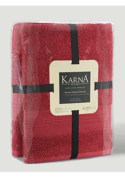 Karna Solid Pamuklu Havlu Seti 70x140 Kırmızı