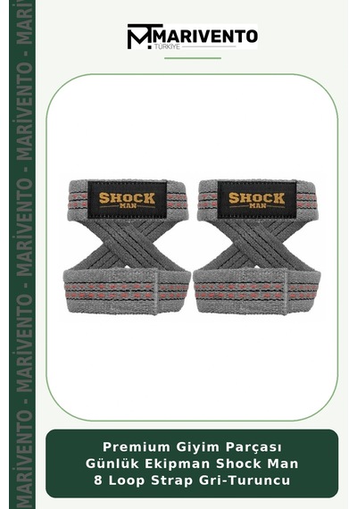 Premium Giyim Parçası Günlük Ekipman Shock Man 8 Loop Strap Gri-turuncu