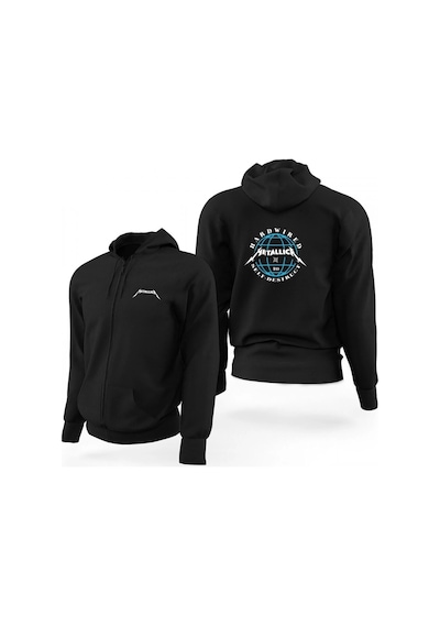 Tarzsokak Metallica Hardwired Fermuarlı Kaps Onlu Sweatshirt 12919 Siyah