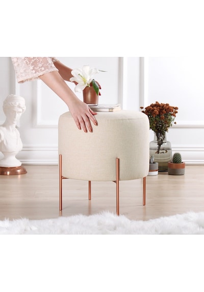 Lorencehome Copper Puf - Krem / Lorencehome