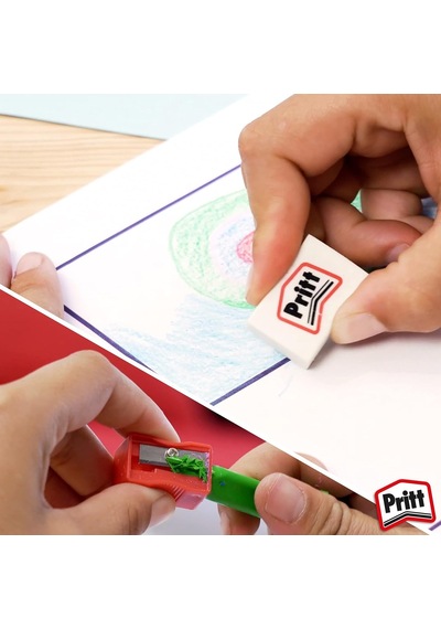 Pritt 12'li Jumbo Üçgen Silinebilir Pastel Boya Mum Boya + Silgi Ve Kalemtıraş Hediyeli Genel
