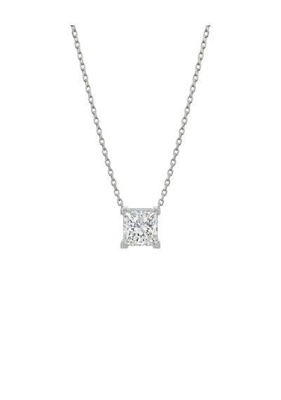 Kadın Moissanite Tek Taş Model Gümüş Kolye