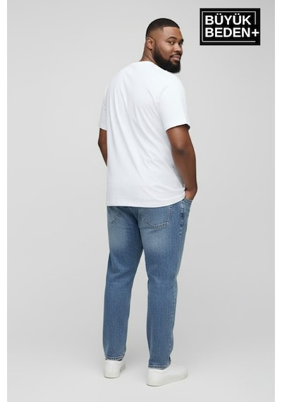 Superlife Erkek Büyük Beden Willamsburg Brooklyn Baskılı 3xl-6xl Bisiklet Yaka Tshırt Spr26bts510-16 Beyaz