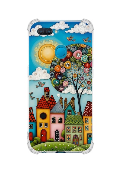 Printify Oppo Ax7 İle Uyumlu Düşlerin Dansı Serisi Gökyüzü Şehri Tasarımlı Uv Baskılı Köşe Korumalı Antişok Kılıf Şeffaf