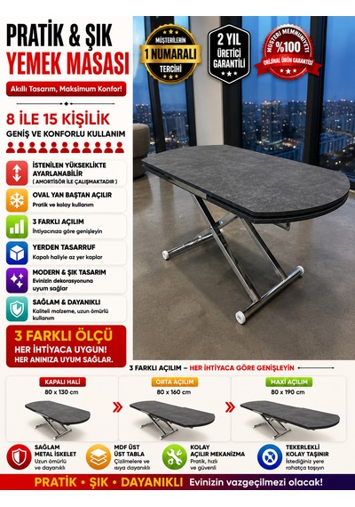 Oval Yan Baştan Açılır Akıllı Masa Üst Tabla Mdf Yüksekliği Ayarlanabilir Pratik Krom Kaplama Antrasit Oval Yan Baştan Açılır Akıllı Masa Üst Tabla Mdf Yüksekliği Ayarlanabilir Pratik Krom Kaplama Antrasit