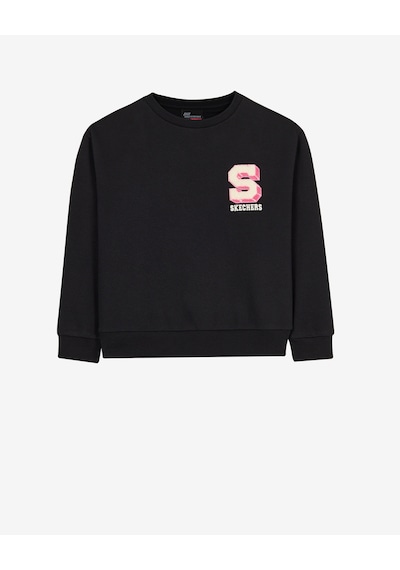 Skechers G Lw Collage Sweatshirt Büyük Kız Çocuk Siyah Sweatshirt Sk2620117-3817
