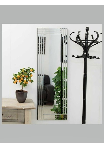 Model Line Dekoratif Desenli Bizoteli Salon Ofis Konsol Aynası 100 X 40 Gümüş 18061806433 Gümüş