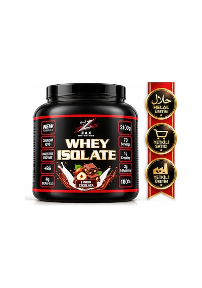 Whey Isolate Fındık Aromalı 2100 B6 Destekli % Proteın Çikolata
